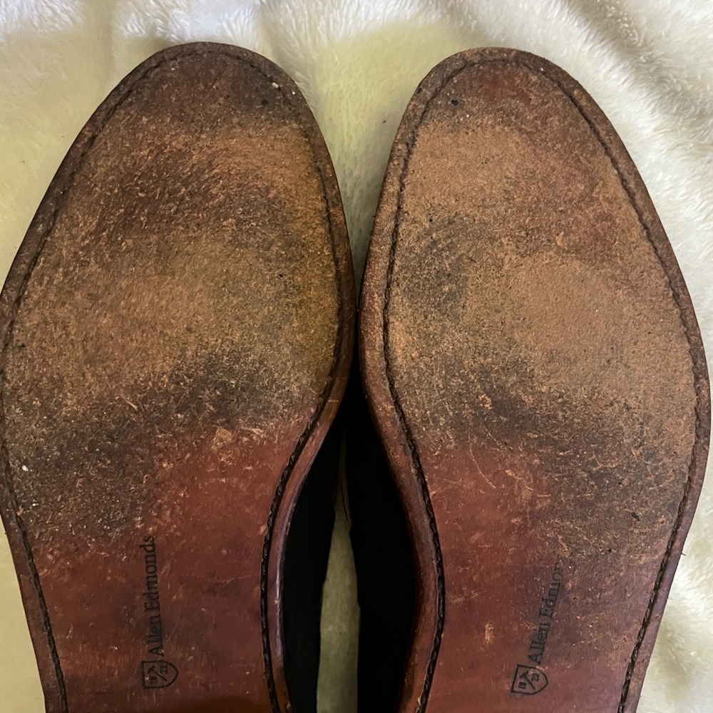 RARE MODEL | ALLEN EDMONDS 11E NAVY BLUE SUEDE ACHESON TASSEL LOAFER DRESS SHOES - Picture 13 of 13